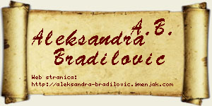 Aleksandra Bradilović vizit kartica